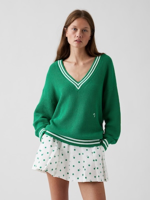 Gap &times; Malbon コットン100% オーバーサイズセーター