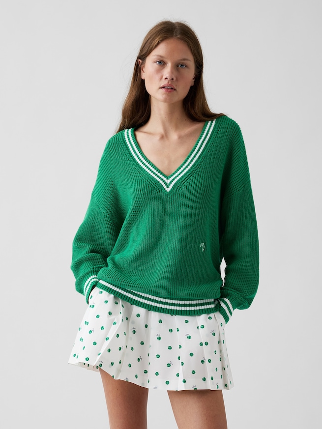 Gap &times; Malbon コットン100% オーバーサイズセーター-0