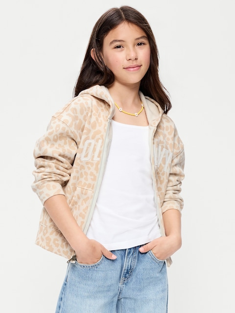 Logo-Graphic Zip Hoodie for Girls