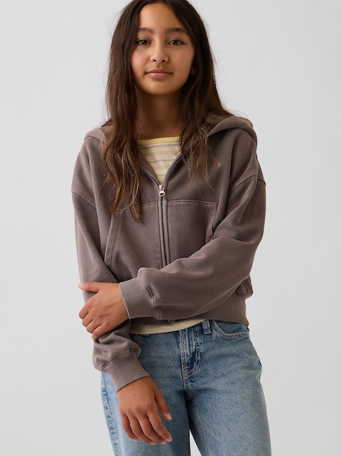 VESTE SURDIMENSIONNÉE VINTAGE DOUX À LOGO POUR ENFANT