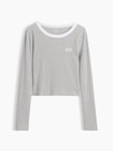 リブ クロップド リンガーTシャツ-4