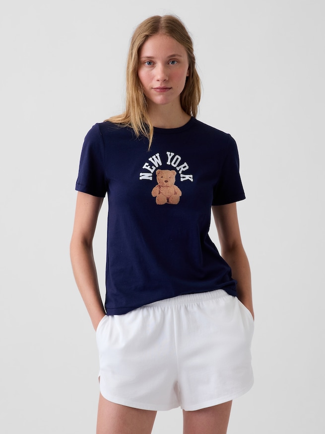 オーガニックコットン ヴィンテージソフト GAPロゴTシャツ-0