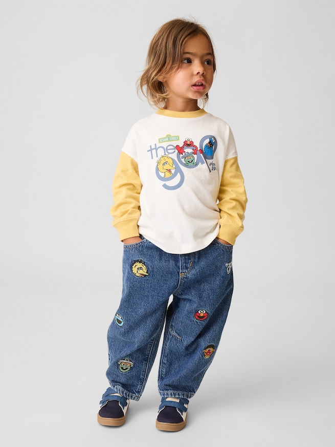 セサミストリート プルオン バレルデニム (幼児・ベビー)-1