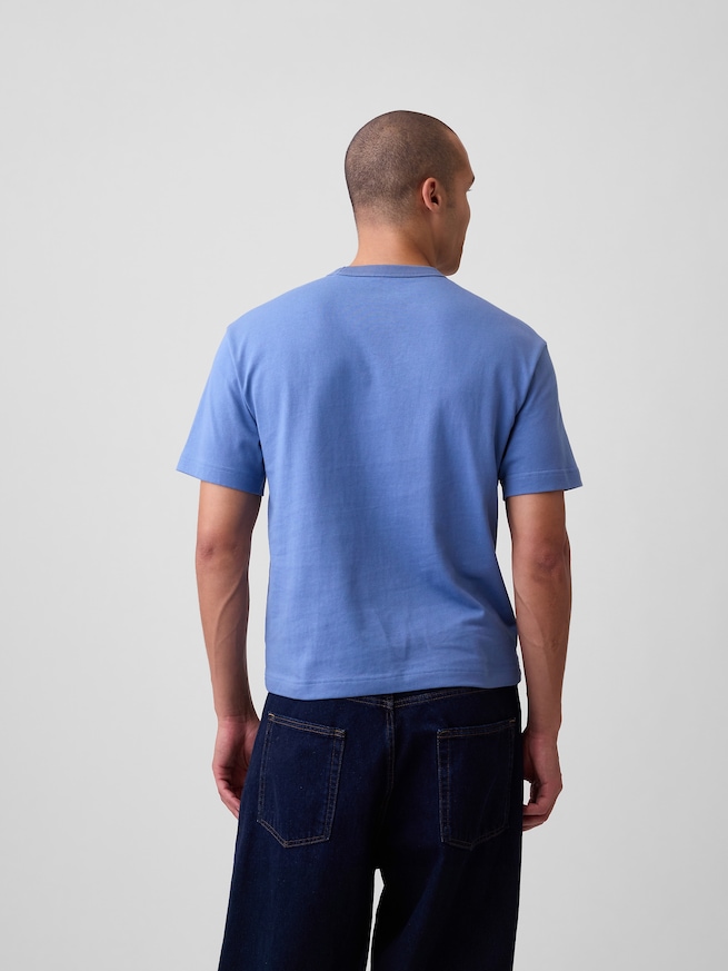 ヘビーウェイト リラックスフィット GAPロゴ クロップドTシャツ-2