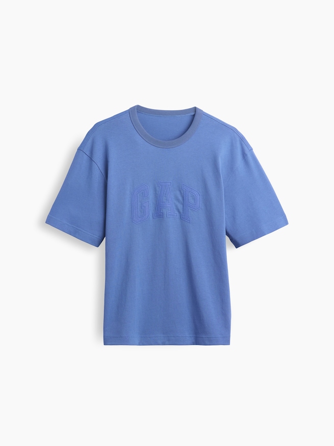 ヘビーウェイト リラックスフィット GAPロゴ クロップドTシャツ-4