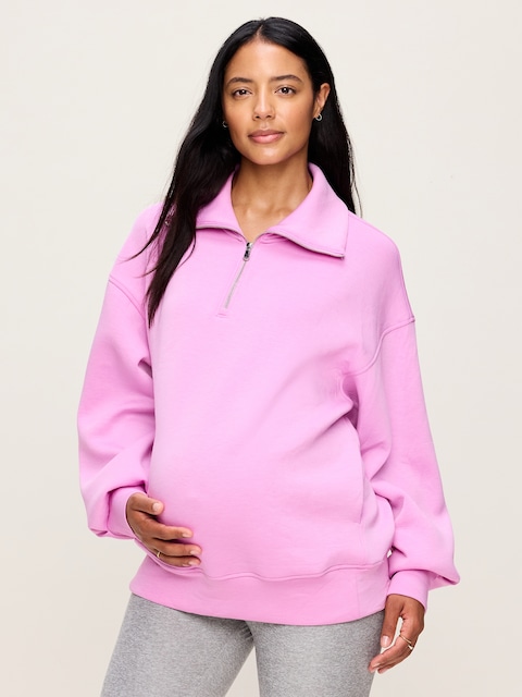 Maternity Bounce Fleece Half-Zip Pullover