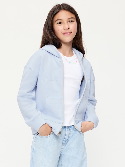 Logo-Graphic Zip Hoodie for Girls