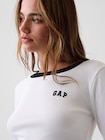 リブ クロップド リンガーTシャツ-3