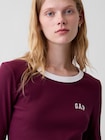 リブ クロップド リンガーTシャツ-3
