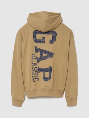 リラックスフィット GAPロゴ フレンチテリー ジップアップパーカー