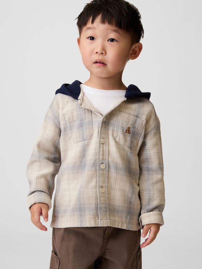 フード付き フランネルシャツ (幼児・ベビー)-0