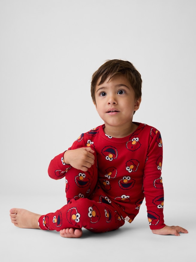 セサミストリート オーガニック ブラッシュドコットン エルモ パジャマセット (幼児・ベビー)-0