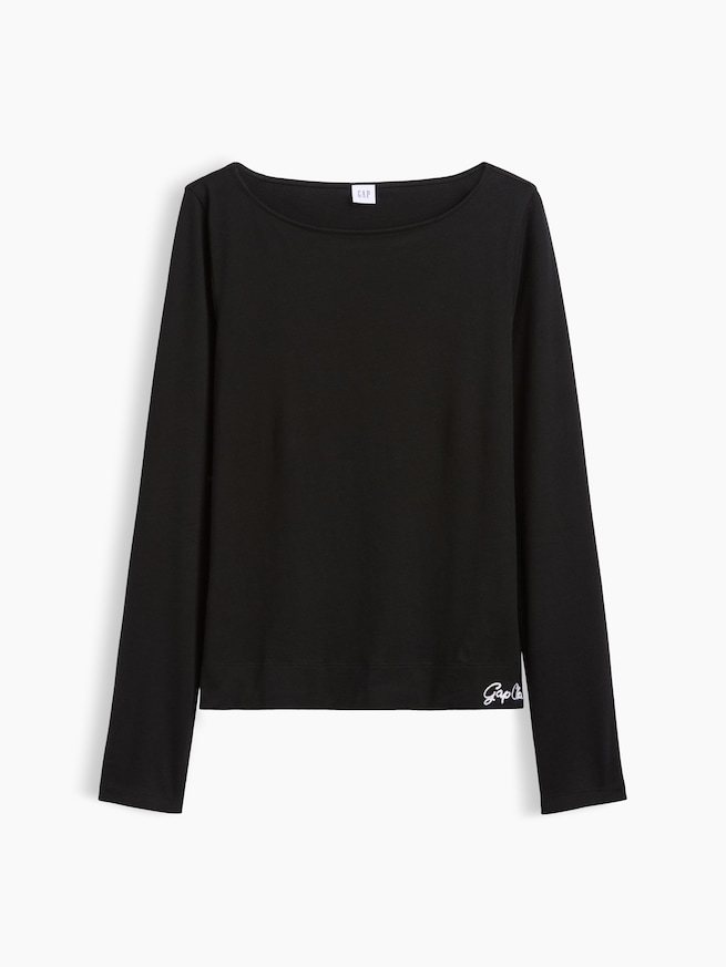 クロップド ボートネックTシャツ-4