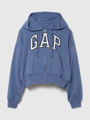 オーバーサイズ GAPロゴ フレンチテリー ジップアップパーカー