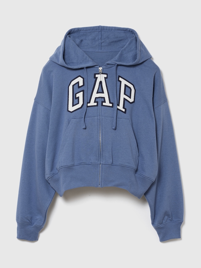 オーバーサイズ GAPロゴ フレンチテリー ジップアップパーカー-0
