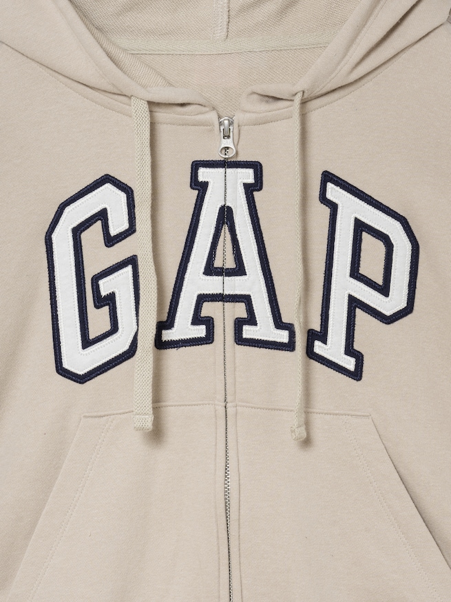 オーバーサイズ GAPロゴ フレンチテリー ジップアップパーカー-2
