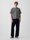 ヘビーウェイト リラックスフィット GAPロゴ クロップドTシャツ-1