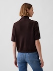 CashSoft カシミヤタッチ 5分袖 モックネックセーター-2