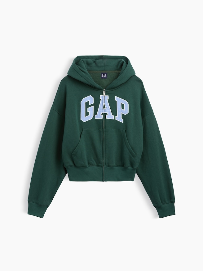ヴィンテージソフト オーバーサイズ GAPロゴ ジップアップパーカー-4