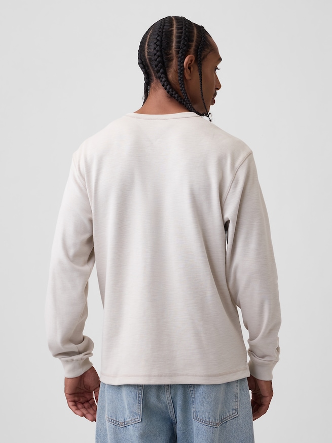 リラックスフィット ヘンリーネックTシャツ-2