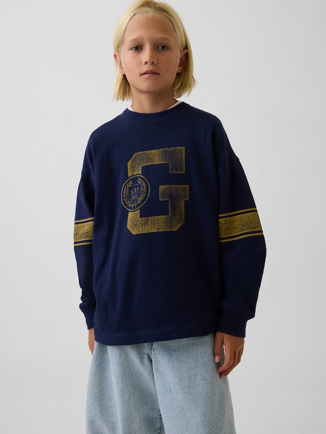 ヘビーウェイト オーバーサイズ グラフィックTシャツ (キッズ)-0