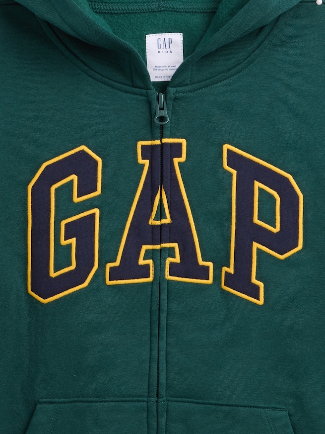 リラックスフィット GAPロゴ ジップアップパーカー (キッズ)-2