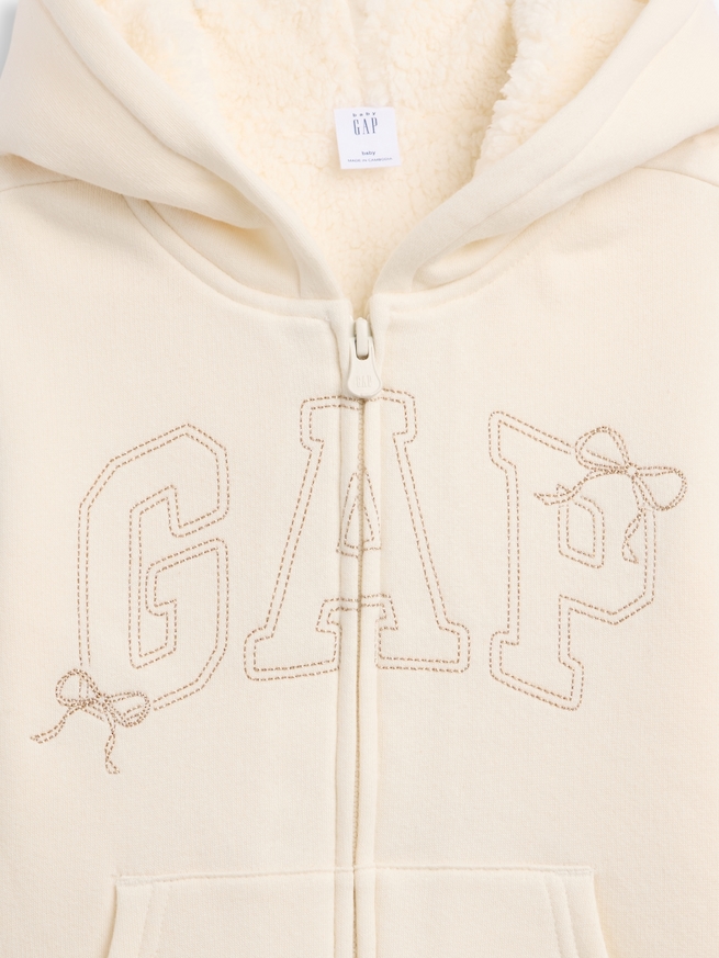 babyGap 裏ボア GAPロゴ ジップアップパーカー-2