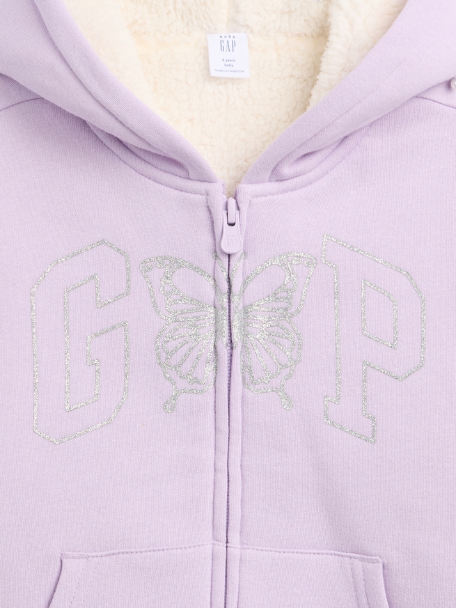babyGap 裏ボア GAPロゴ ジップアップパーカー-2