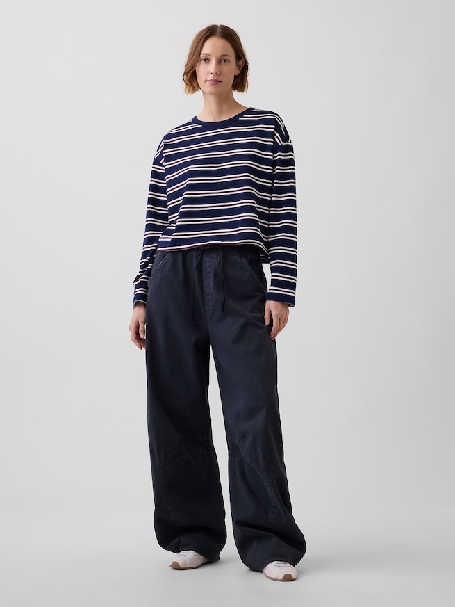 ニット オーバーサイズ クロップドTシャツ-1
