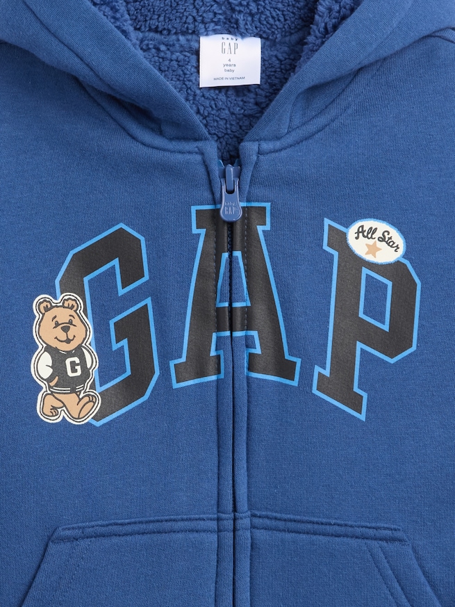 babyGap 裏ボア GAPロゴ ジップアップパーカー-2