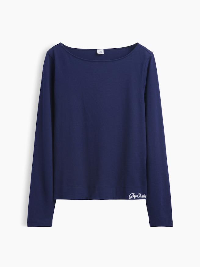 クロップド ボートネックTシャツ-4
