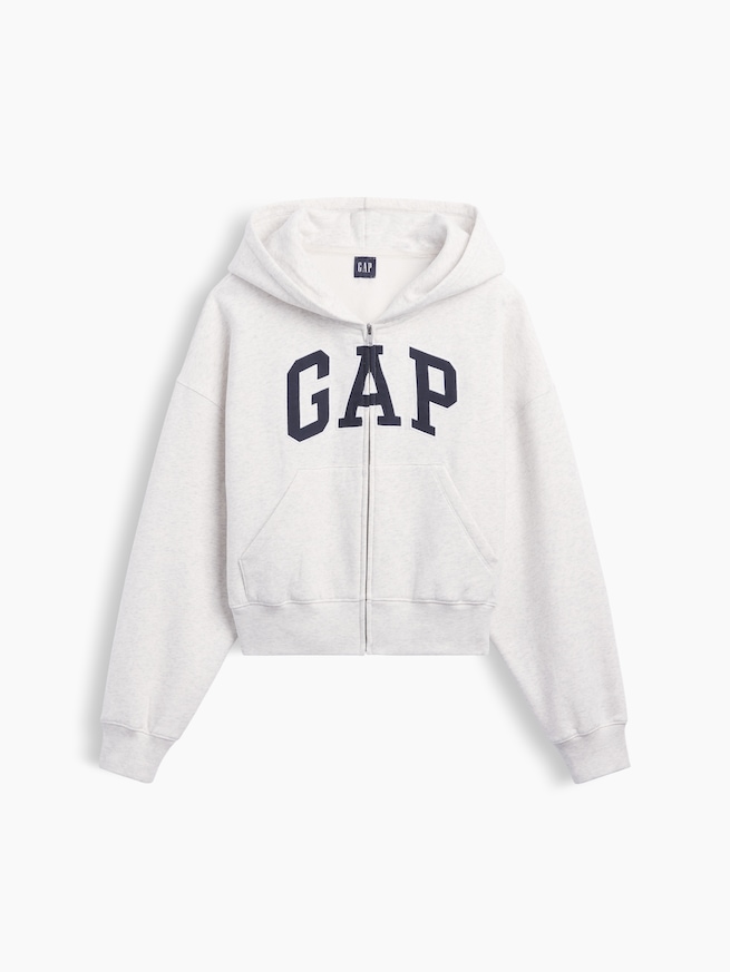ヴィンテージソフト オーバーサイズ GAPロゴ ジップアップパーカー-4