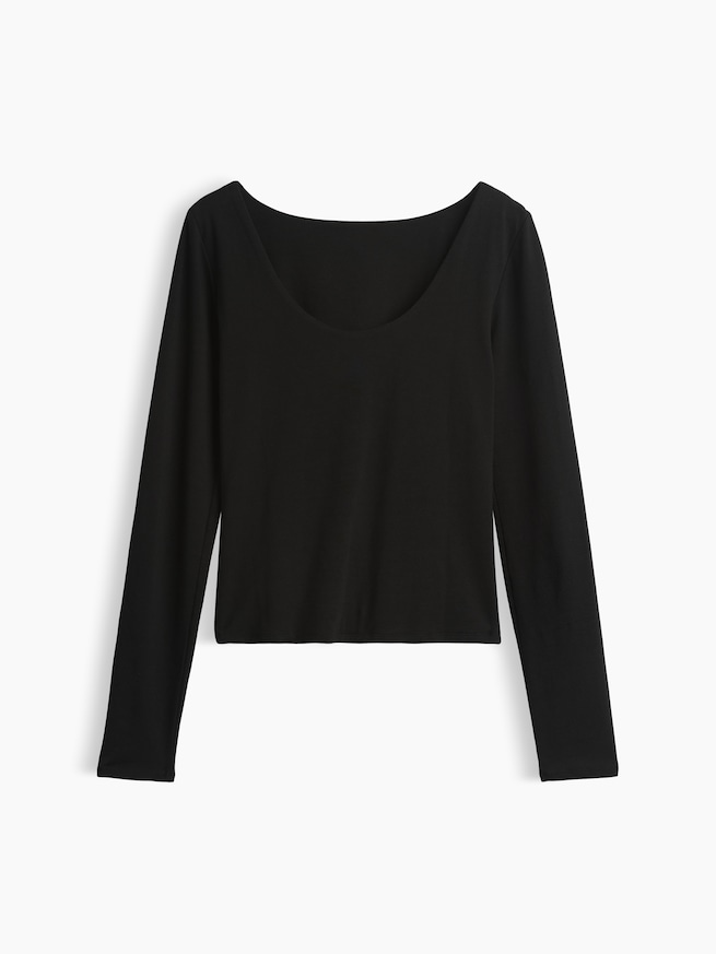 クロースニット ジャージー スクープバックTシャツ-5