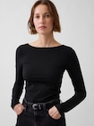 クロースニット ジャージー スクープバックTシャツ-4