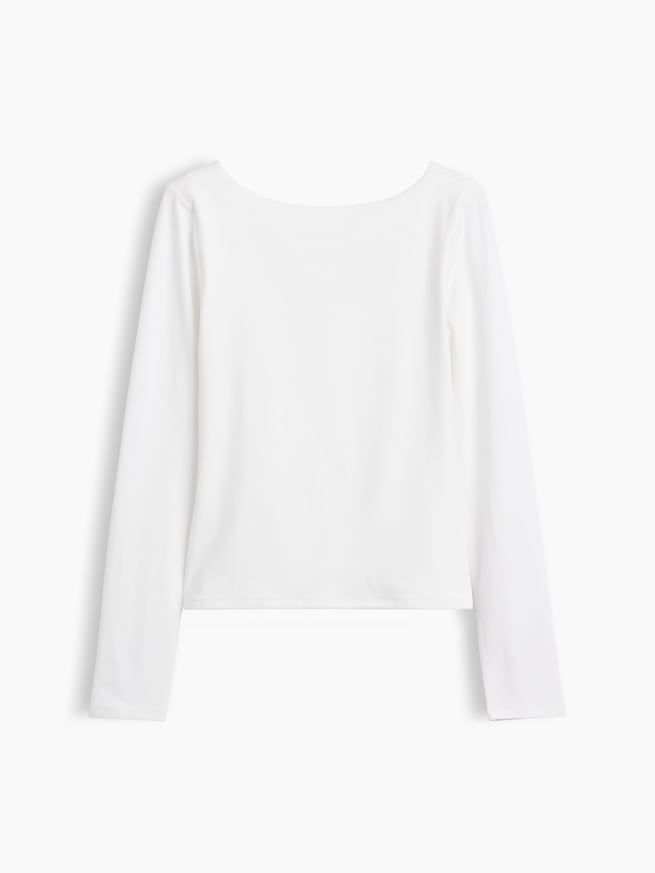 クロースニット ジャージー スクープバックTシャツ-4
