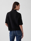 CashSoft カシミヤタッチ 5分袖 モックネックセーター-2