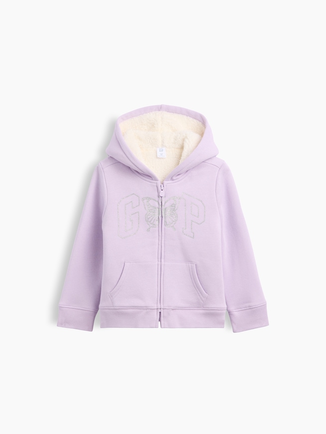 babyGap 裏ボア GAPロゴ ジップアップパーカー-0