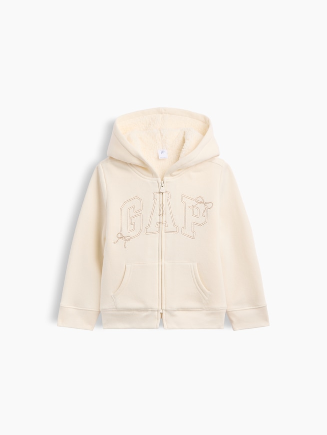 babyGap 裏ボア GAPロゴ ジップアップパーカー-0