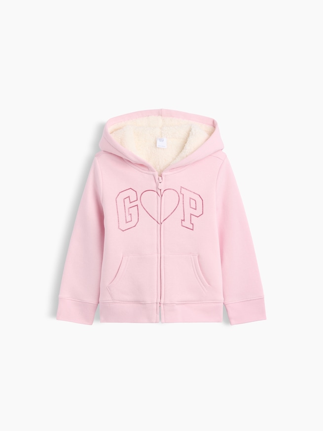 babyGap 裏ボア GAPロゴ ジップアップパーカー-0