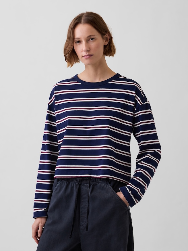 ニット オーバーサイズ クロップドTシャツ-0