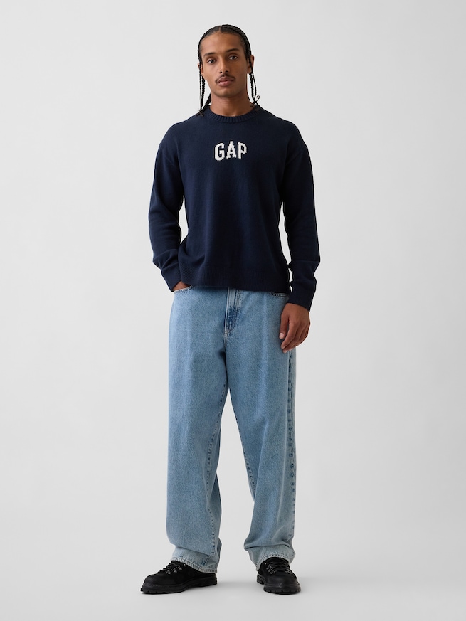 CashSoft カシミヤタッチ リラックスフィット GAPロゴセーター-1