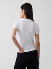 モダンリブ モックネック クロップドTシャツ-2