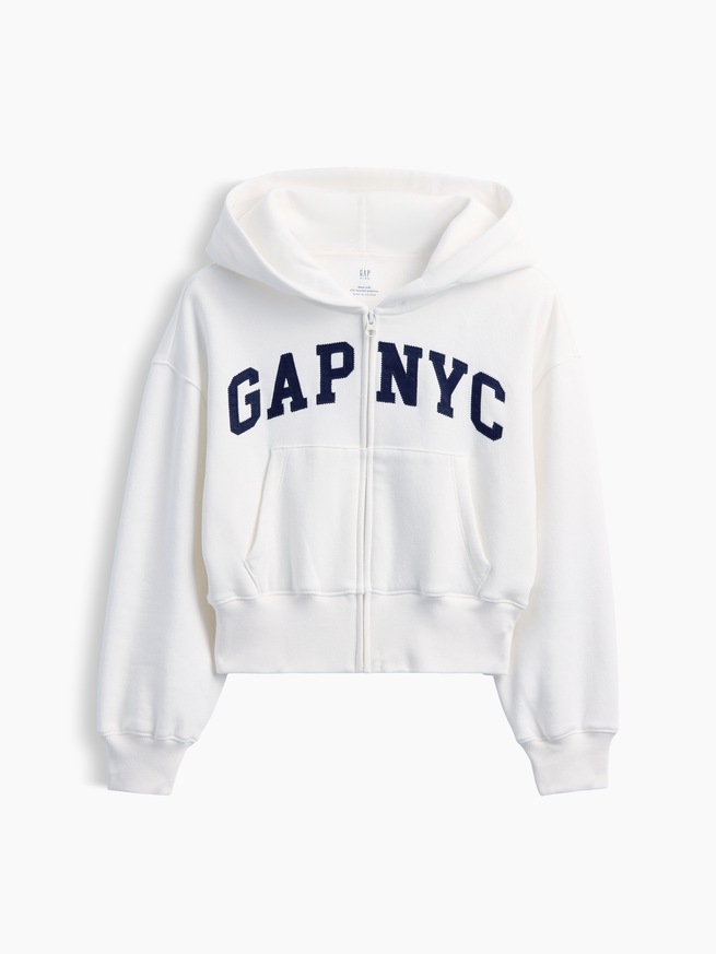 ヴィンテージソフト オーバーサイズ GAPロゴ ジップアップパーカー (キッズ)-5