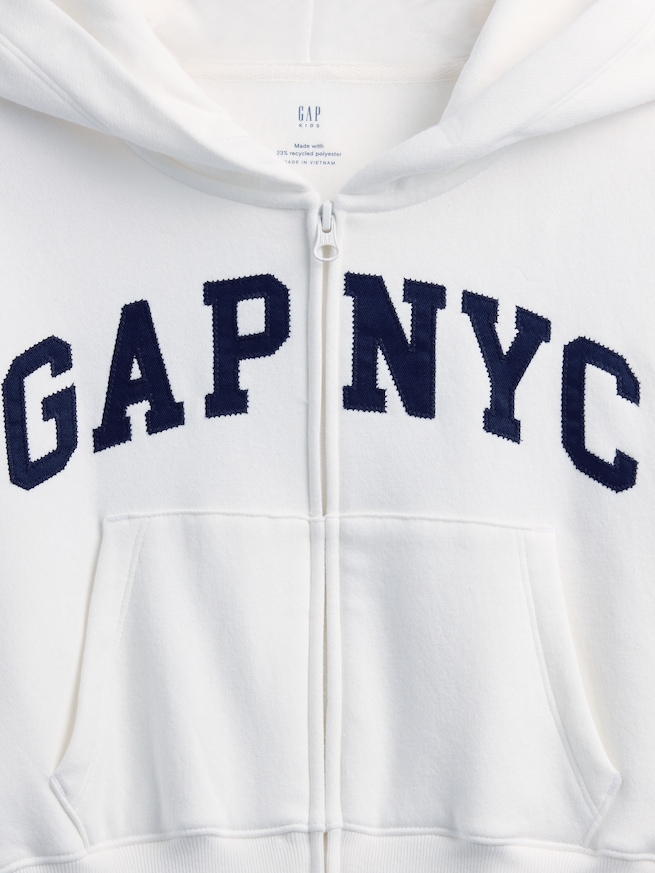 ヴィンテージソフト オーバーサイズ GAPロゴ ジップアップパーカー (キッズ)-3