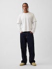 GAPロゴ ダブルレイヤード クロップドTシャツ-1