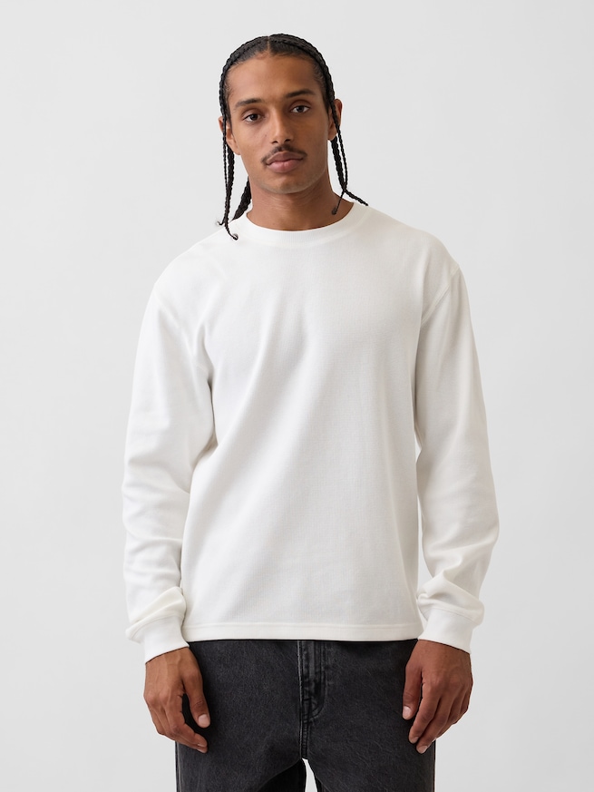 リラックスフィット ワッフルTシャツ-0