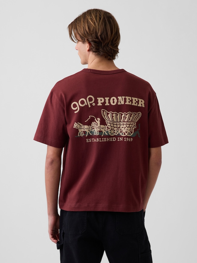 ヘビーウェイト GAP Pioneer グラフィックTシャツ-0
