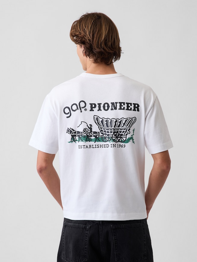 ヘビーウェイト GAP Pioneer グラフィックTシャツ-0