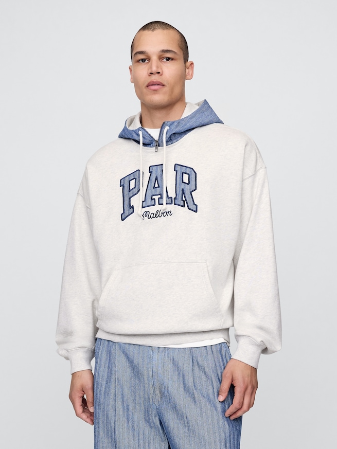 Gap &times; Malbon ヘビーウェイト フレンチテリー ロゴパーカー-0