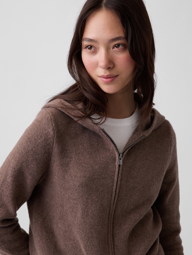 CashSoft カシミヤタッチ ジップアップパーカー-3